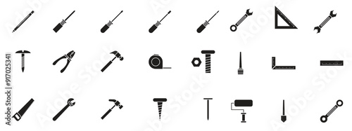 Utility tools set vector for Website, UI Essential, Symbol, Presentation