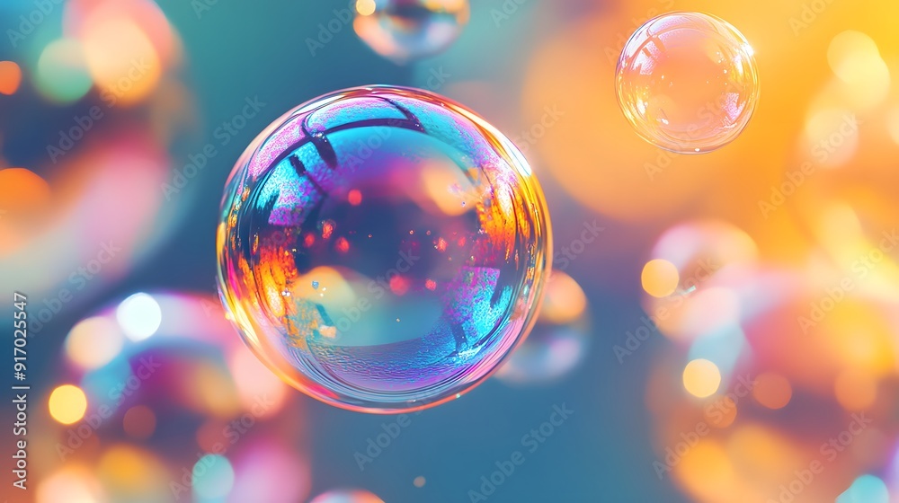 colorful soap bubbles, macro photography, iridescent spheres, water droplets, vibrant colors, orange, blue, pink, yellow, transparent surfaces, blurred background. colorful soap bubbles, macro photography, iridescent spheres, water droplets, vibrant colors, orange, blue, pink, yellow, transparent surfaces, blurred background.