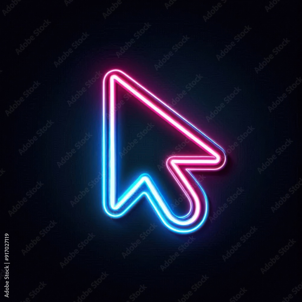 mouse cursor, mouse arrow in blue and red color neon mouse cursor, mouse arrow in blue and red color neon