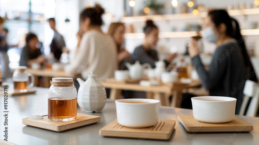 Tea time in a busy cafe Tea time in a busy cafe