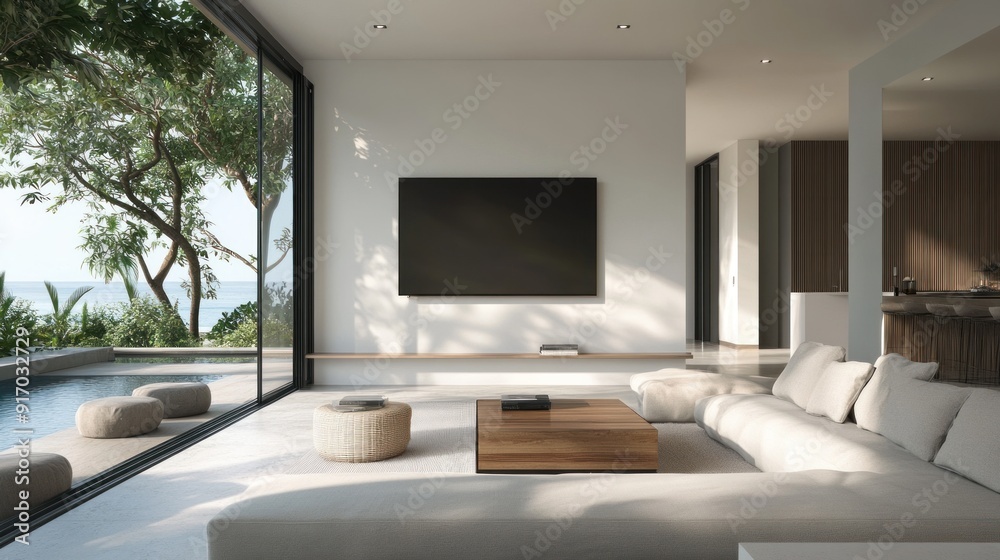 Modern Living Room with Ocean View Modern Living Room with Ocean View