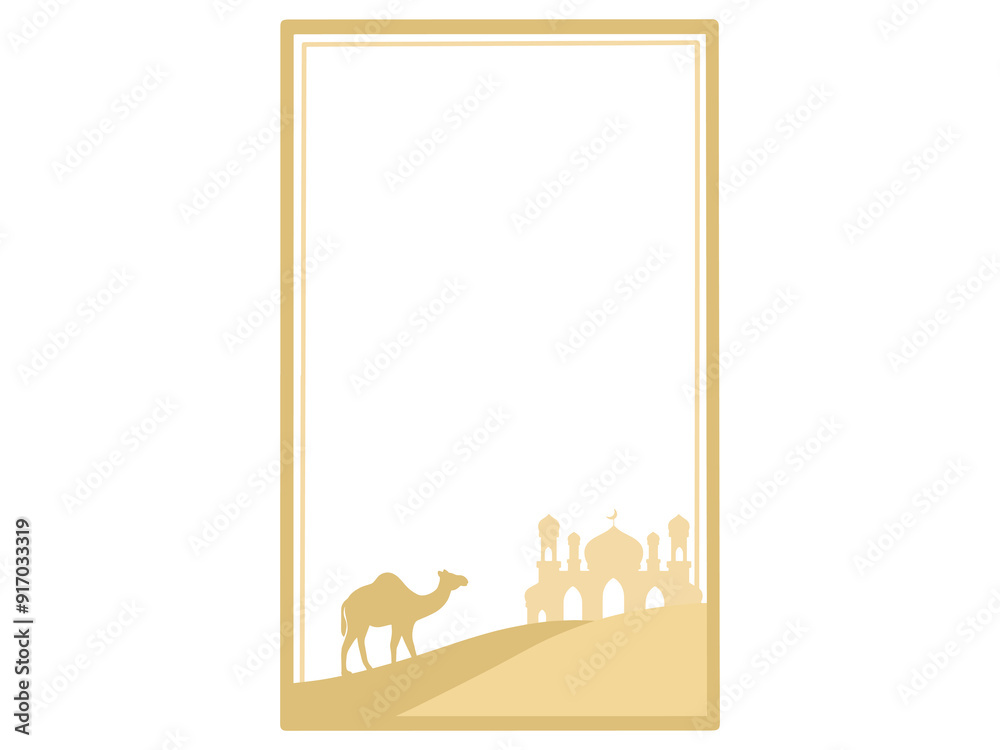 Mosque Ramadan Camel Frame Illustration Mosque Ramadan Camel Frame Illustration