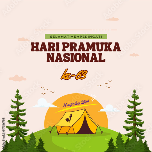 Illustration of Greetings Commemorating National Scout Day Instagram Post