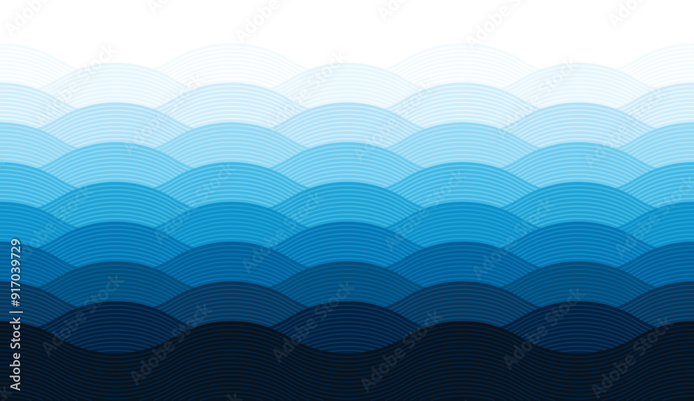 Blue waves, seamless, abstract, gradual background illustrate the sea or ocean water surface Blue waves, seamless, abstract, gradual background illustrate the sea or ocean water surface
