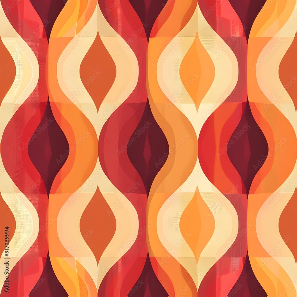 Colorful abstract wavy pattern in warm hues of orange and red. Colorful abstract wavy pattern in warm hues of orange and red.