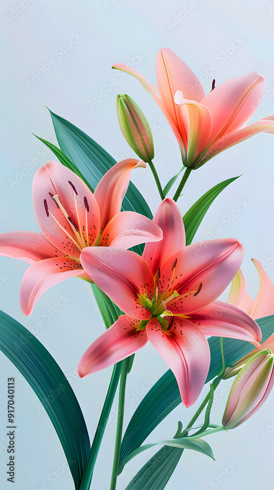 Lily bouquet on background illustration Lily bouquet on background illustration