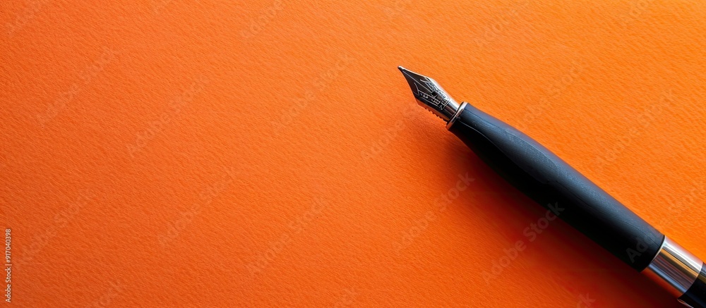 Creative orange background with copy space image for your planning and notes written with a pen Creative orange background with copy space image for your planning and notes written with a pen