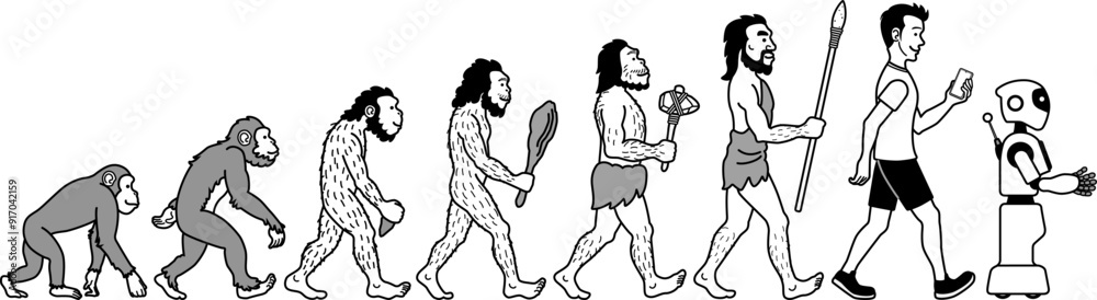 Fototapeta premium 人類の進化と未来