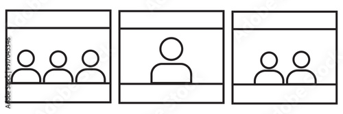 vector set of seller booths