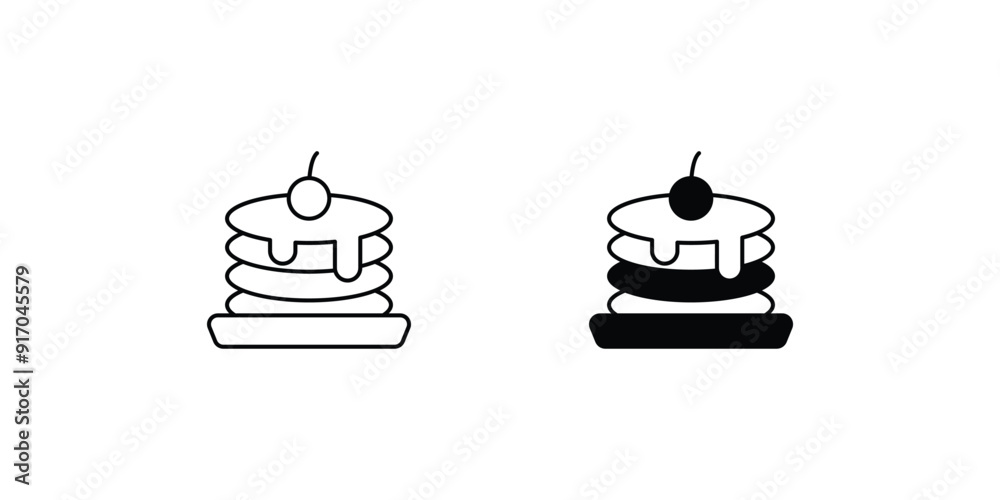 pan cake set icon with white background vector stock illustration pan cake set icon with white background vector stock illustration