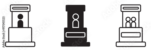 vector set of seller booths