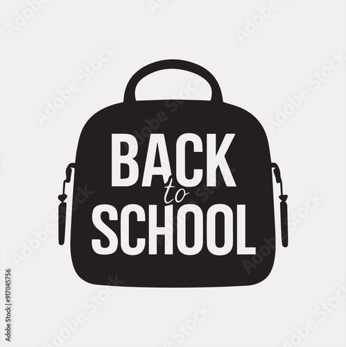 back to School bag vector silhouette on a white background