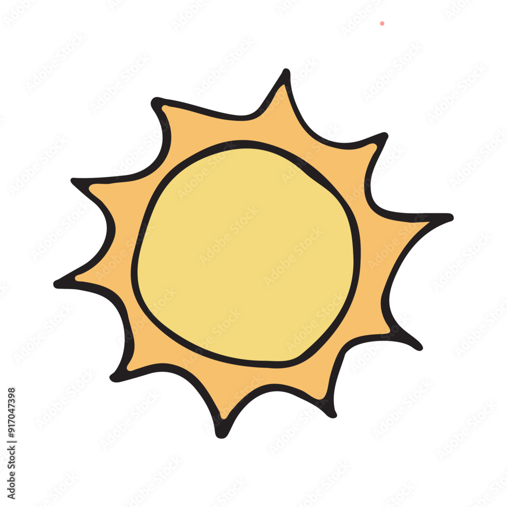 A cheerful, hand-drawn sun illustration with vibrant yellow and orange colors. The simple and playful design captures the essence of a bright, sunny day, perfect for summer-themed projects. A cheerful, hand-drawn sun illustration with vibrant yellow and orange colors. The simple and playful design captures the essence of a bright, sunny day, perfect for summer-themed projects.