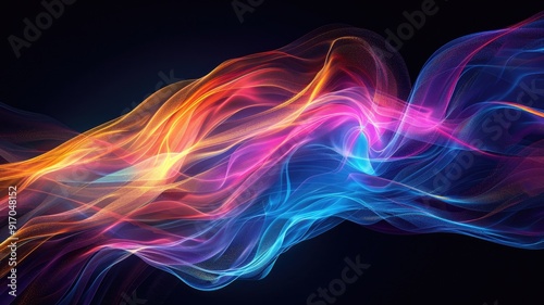 Wonderful picture of colorful light sparkling particles scattered across space background, create abstract bokeh effect perfect for designs that aim to evoke a sense of energetic and fantasy. AIG53.