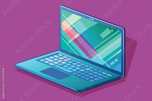 Glass morphism laptop blank vector mockup vector illustration