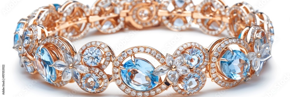 Topaz and Diamond Bracelet with Clipping Path Topaz and Diamond Bracelet with Clipping Path