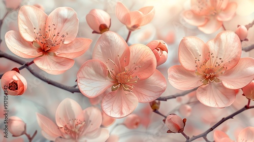 Watercolor spring blossoms pattern, diverse flowers like cherry blossoms, magnolias, and dogwoods, soft pinks and whites, intricate details, seamless design, delicate and fresh, hd quality,