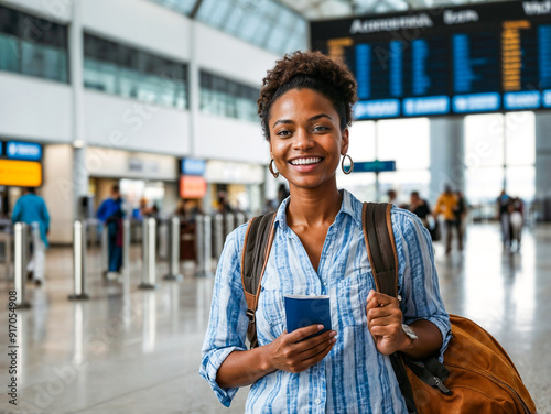 portrait of a person in a airport
