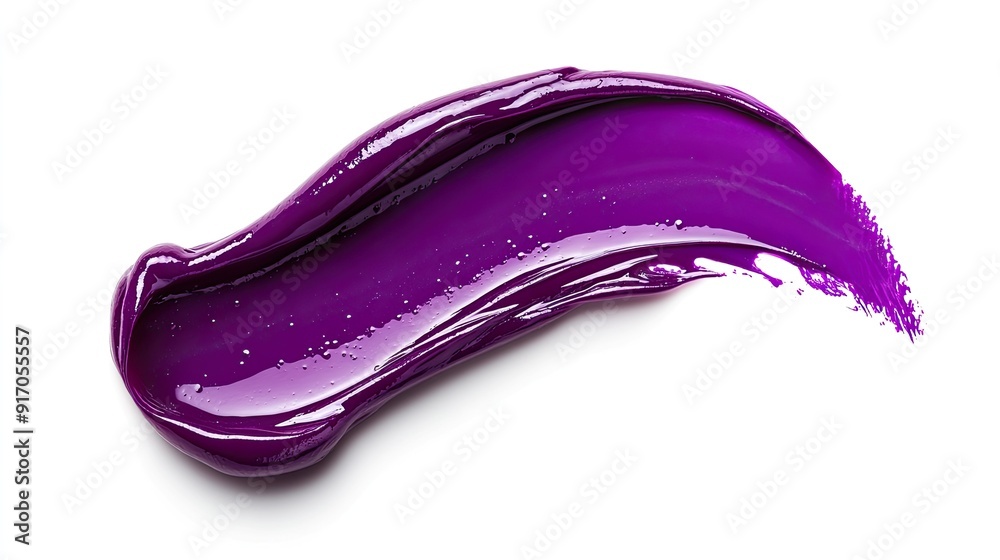 Elegant purple lip gloss smudge isolated on a white background, emphasizing its luxurious, glossy appearance Elegant purple lip gloss smudge isolated on a white background, emphasizing its luxurious, glossy appearance