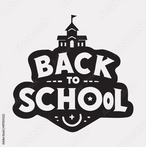 back to School typography vector silhouette on a white background