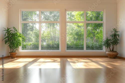 Empty light room interior