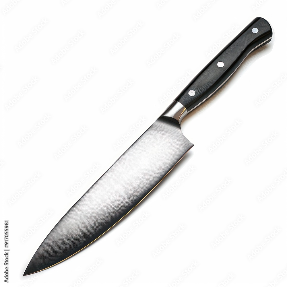 Sharp Chef's Knife with Black Handle. Sharp Chef's Knife with Black Handle.