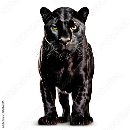  wild-standing-black-panther-isolated-on-a-white-or-transparent-background