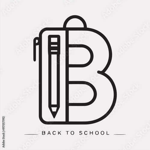 back to School typography vector silhouette on a white background