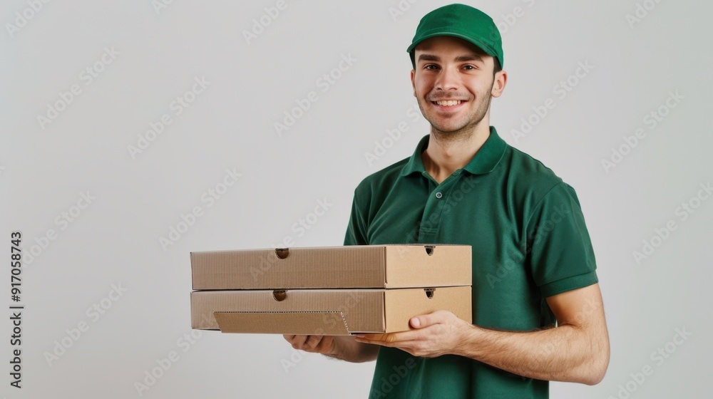 The delivery man with packages