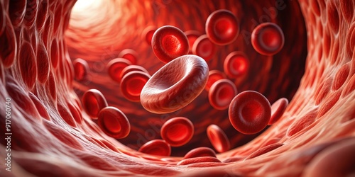 Formation of a blood clot in a close-up image, blood clot, coagulation, thrombosis, platelets