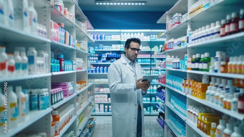 The pharmacist in pharmacy photo