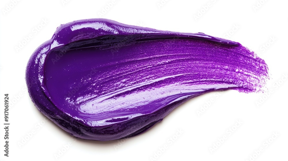 Vibrant purple lip gloss smudge isolated on white, emphasizing its intense color and glossy, rich texture Vibrant purple lip gloss smudge isolated on white, emphasizing its intense color and glossy, rich texture