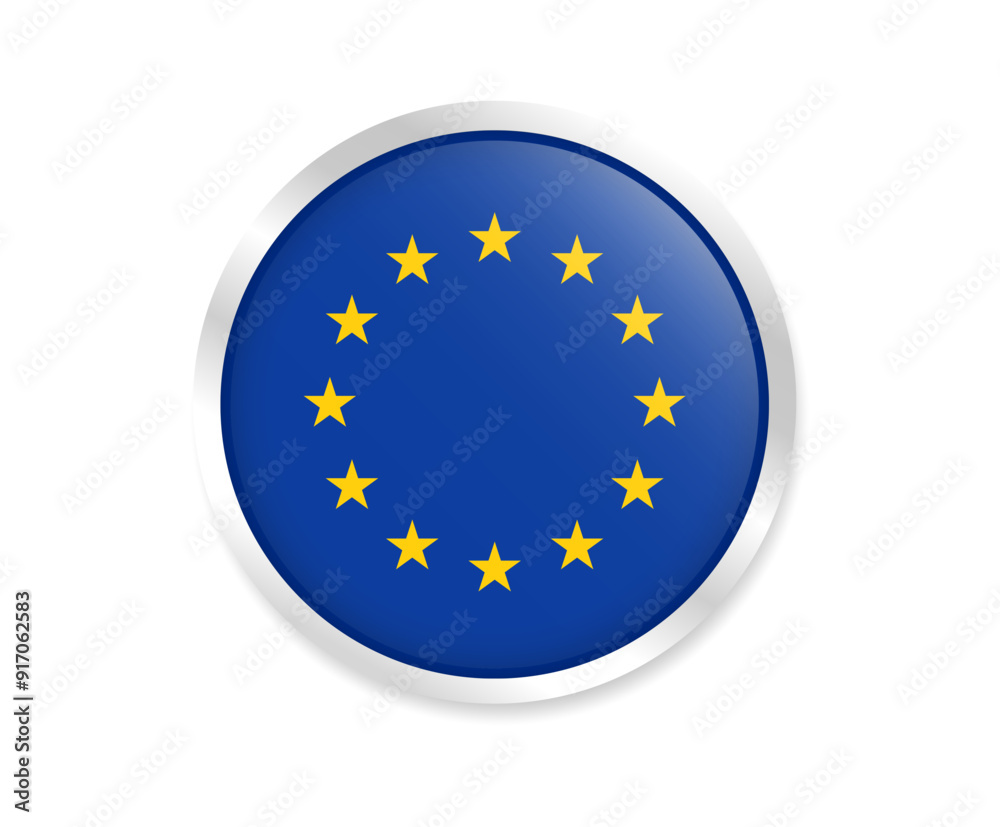 European Union Flag icon. Round flag of europe icon design, vector illustration European Union Flag icon. Round flag of europe icon design, vector illustration