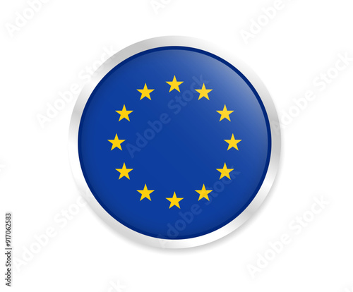 European Union Flag icon. Round flag of europe icon design, vector illustration