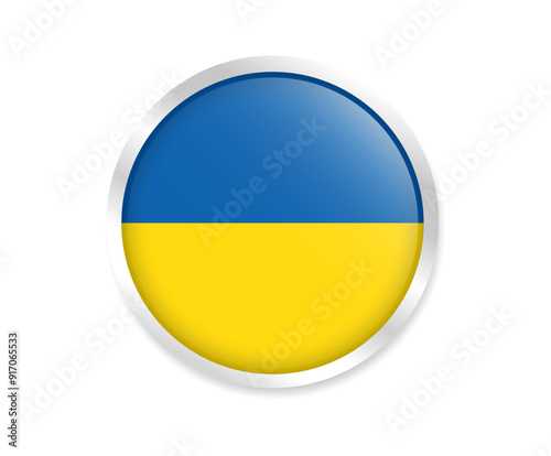 Flag of Ukraine. Round flag. Flag icon. Circle flag icon logo vector illustration EPS photo