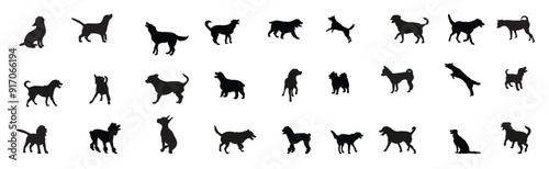  set of dog silhouettes.