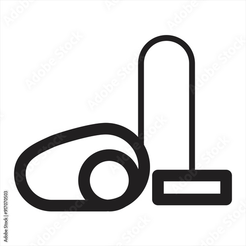 Vacuum Cleaner, Household Line Icon Logo Illustration. Household Icon-set. Suitable For Web Design, Logo, App.