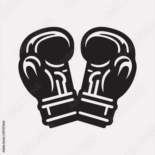 Boxing gloves vector silhouette on a white background