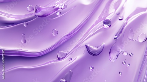 Wallpaper Mural Light purple purple gel texture with drops and waves on a soft background. Liquid beauty product. Generation of Ai Torontodigital.ca