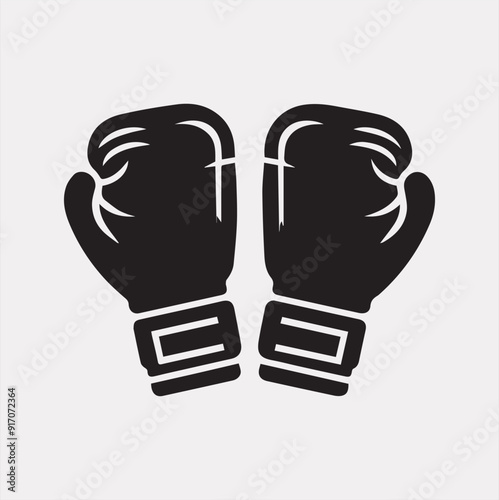 Boxing gloves vector silhouette on a white background