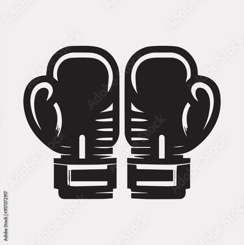Boxing gloves vector silhouette on a white background