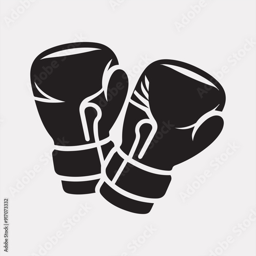 Boxing gloves vector silhouette on a white background