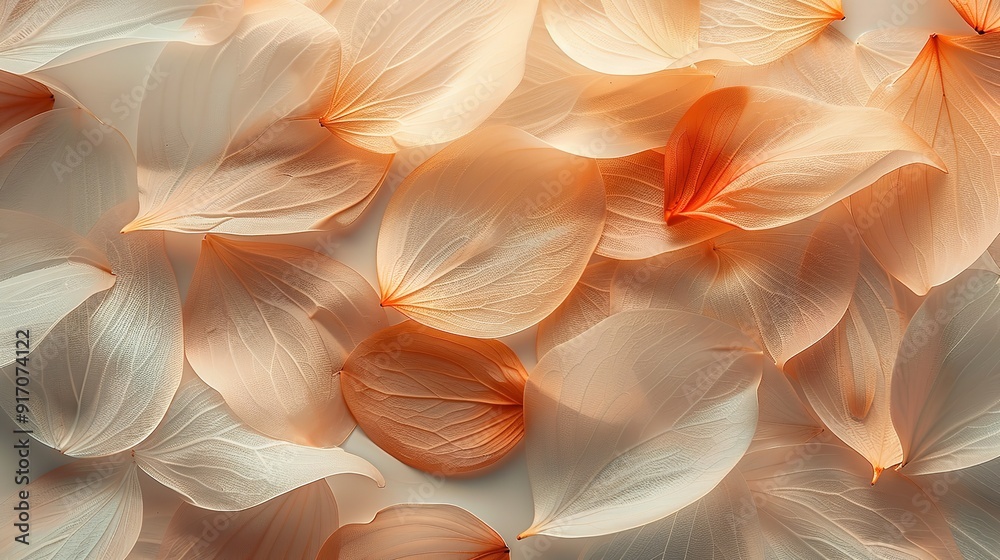 Abstract nature of flower petals in beige transparent. Generative Ai Abstract nature of flower petals in beige transparent. Generative Ai