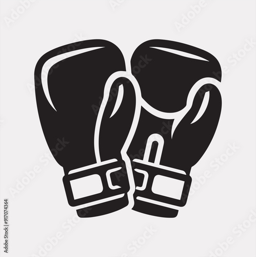 Boxing gloves vector silhouette on a white background