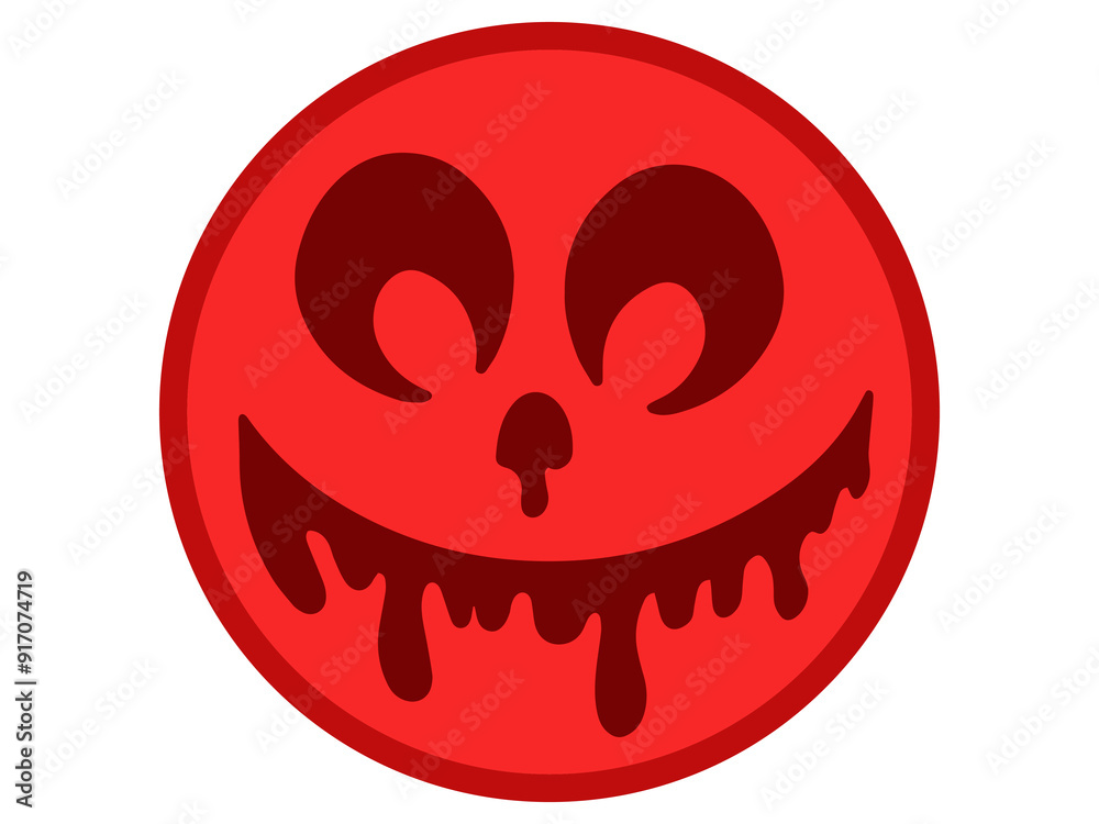 Fototapeta premium Halloween Day Spooky Face Illustration