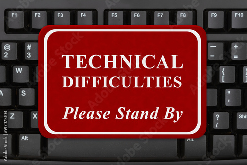 Obraz na płótnie Technical Difficulties sign on keyboard w salonie