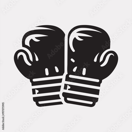 Boxing gloves vector silhouette on a white background