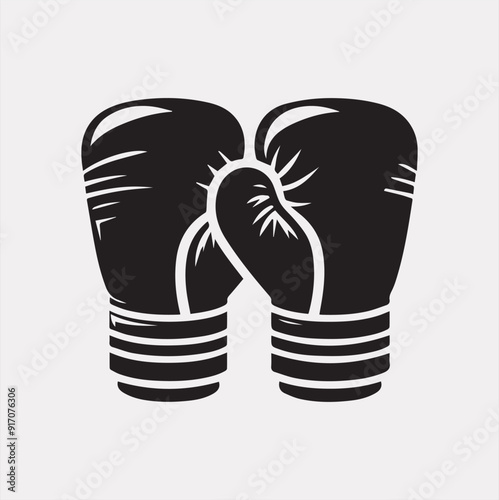 Boxing gloves vector silhouette on a white background