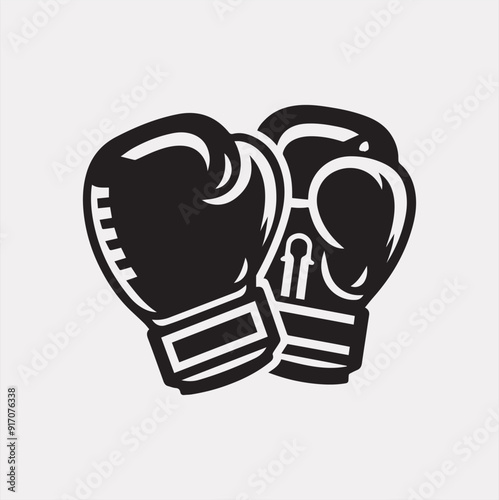 Boxing gloves vector silhouette on a white background