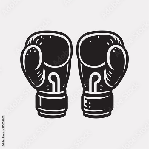 Boxing gloves vector silhouette on a white background